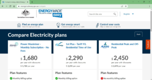 Energy Made Easy - Australian Government energy comparison website