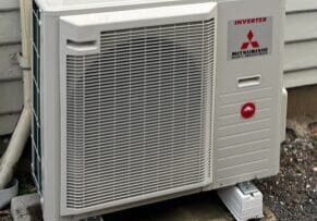 Outside unit of a reverse cycle air conditioner (heat pump) unit
